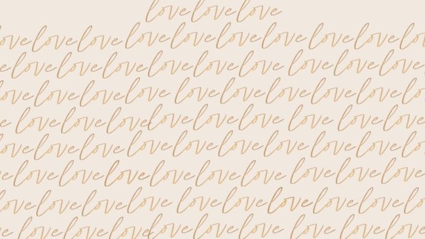 Gold Beige Luxury Simple Handwritten Love Phone Wallpaper